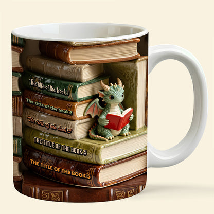 Dragon Reading Book Coffee Mug- Personalized Gifts For Book Lovers 08OHDT301225
