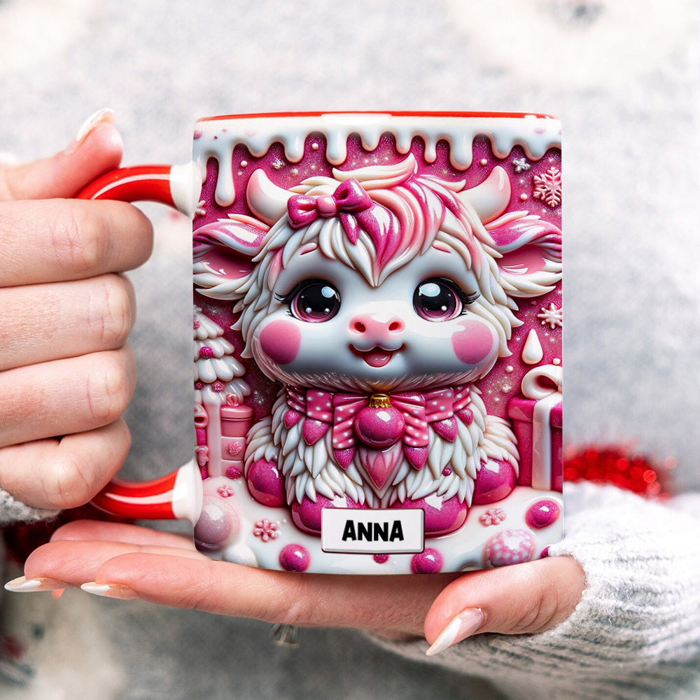 Personalized Gifts For Highland Cattle Lovers, Accent Mug 01HUTN190824 3D Christmas Highland Cattle