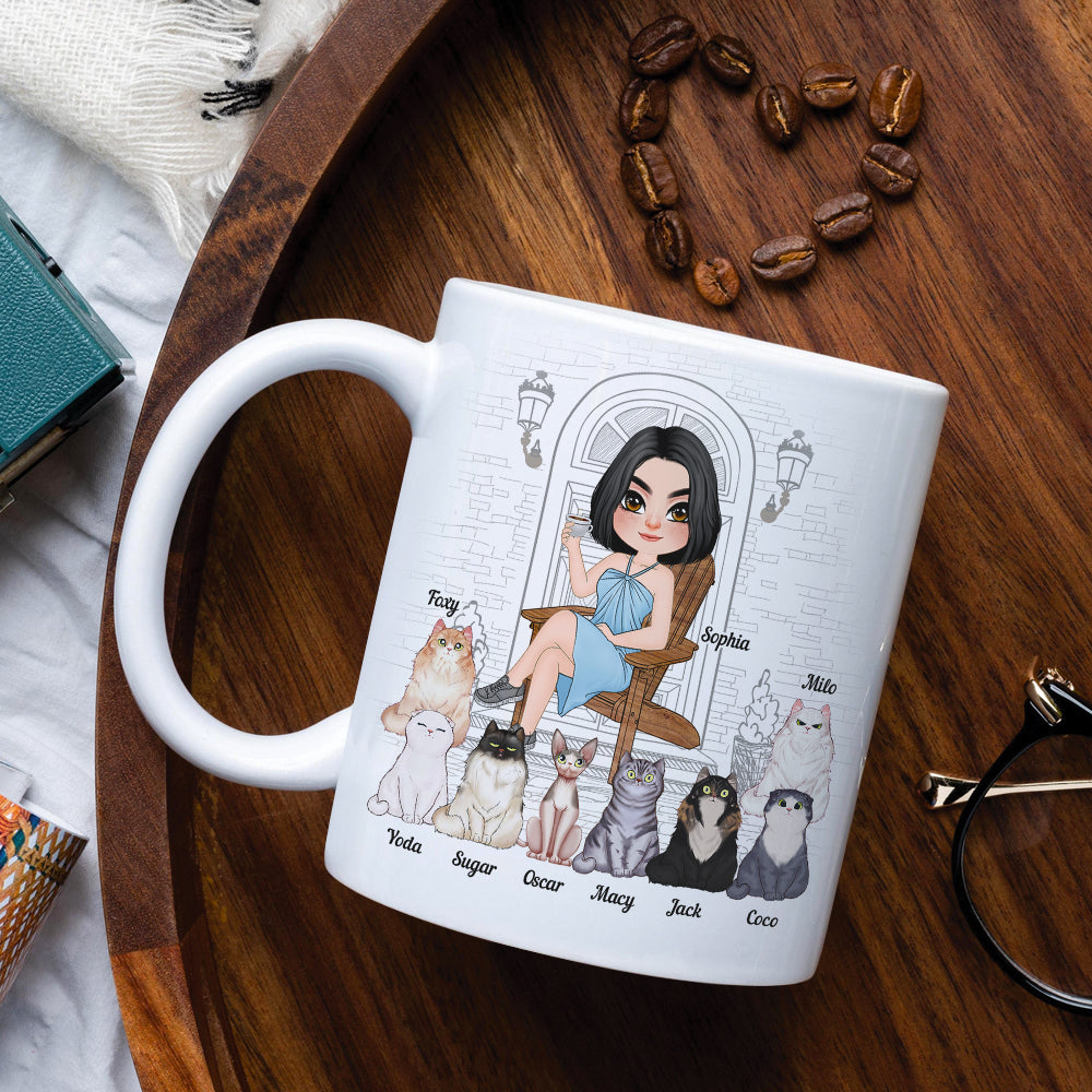 My Cats Eat My Money And Turn It To Poo, Dad Mom Pet Lover Personalized Coffee Mug White Mug, Gift For Dad Mom
