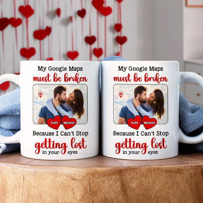 Custom Photo Gifts For Couple Personalized Coffee Mug I Can't Stop Getting Lost In Your Eyes