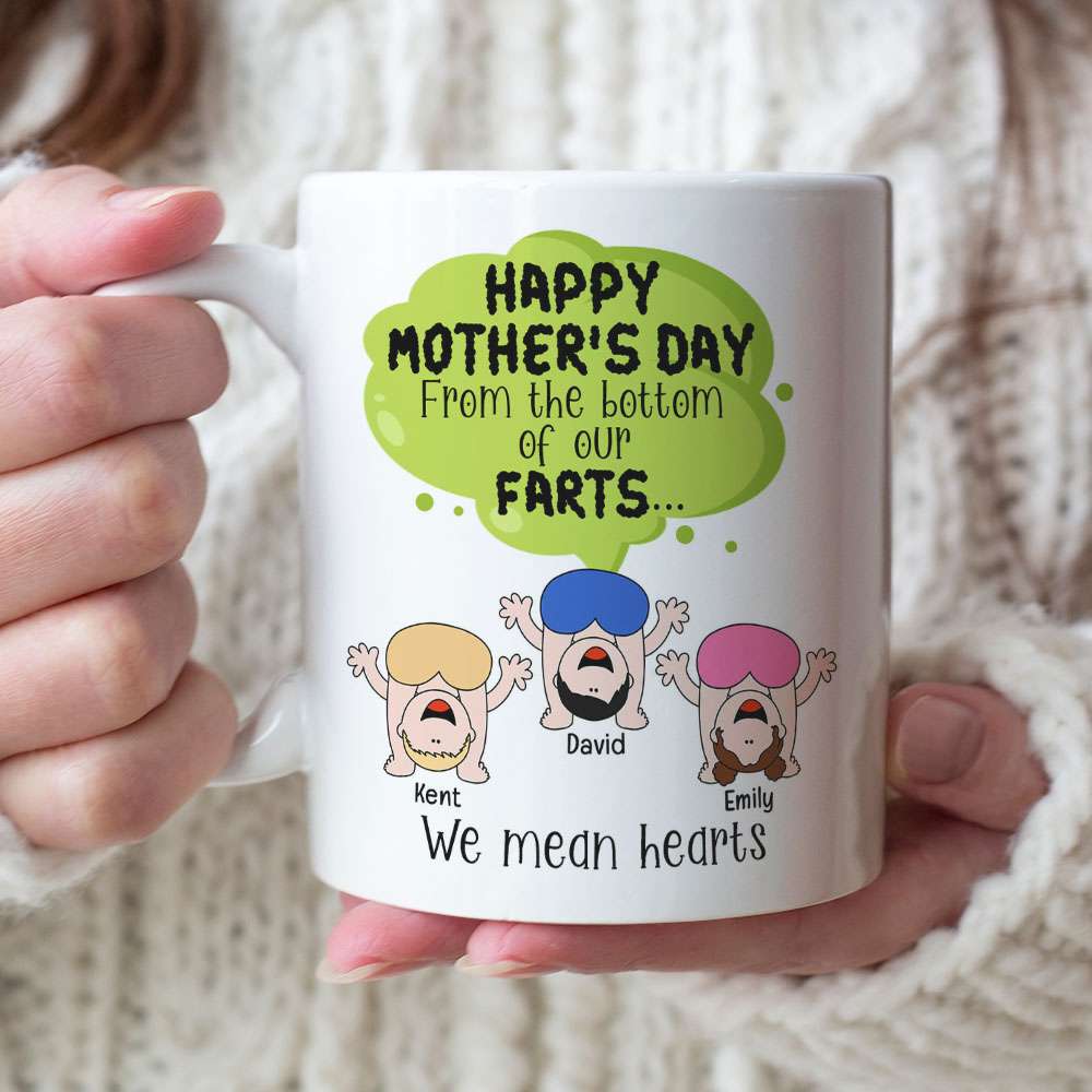 From The Bottom Of Our Farts, Personalized Coffee Mug, Love Mom Coffee Mug, Mother's Day, Birthday Gift For Mom