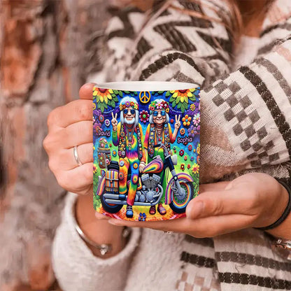 Personalized Gifts For Couple, Hippie Couple White Mug 01ACDT310824