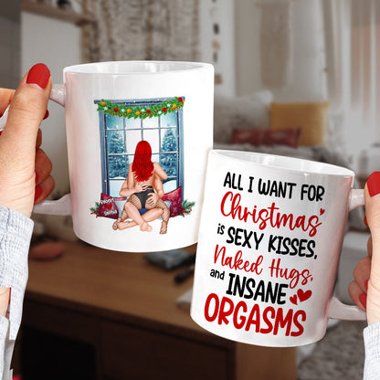 Romantic Couple, All I Want For Christmas Is Sexy Kisses, Personalized Coffee Mug, Couple Gifts, Gifts For Him/Her, Unique Christmas Gifts
