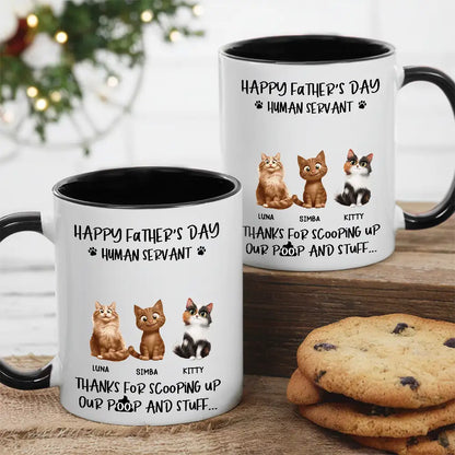 "Thanks for Scooping My Poop" Father's Day White Ceramic Mug Custom Pet Design for Dad