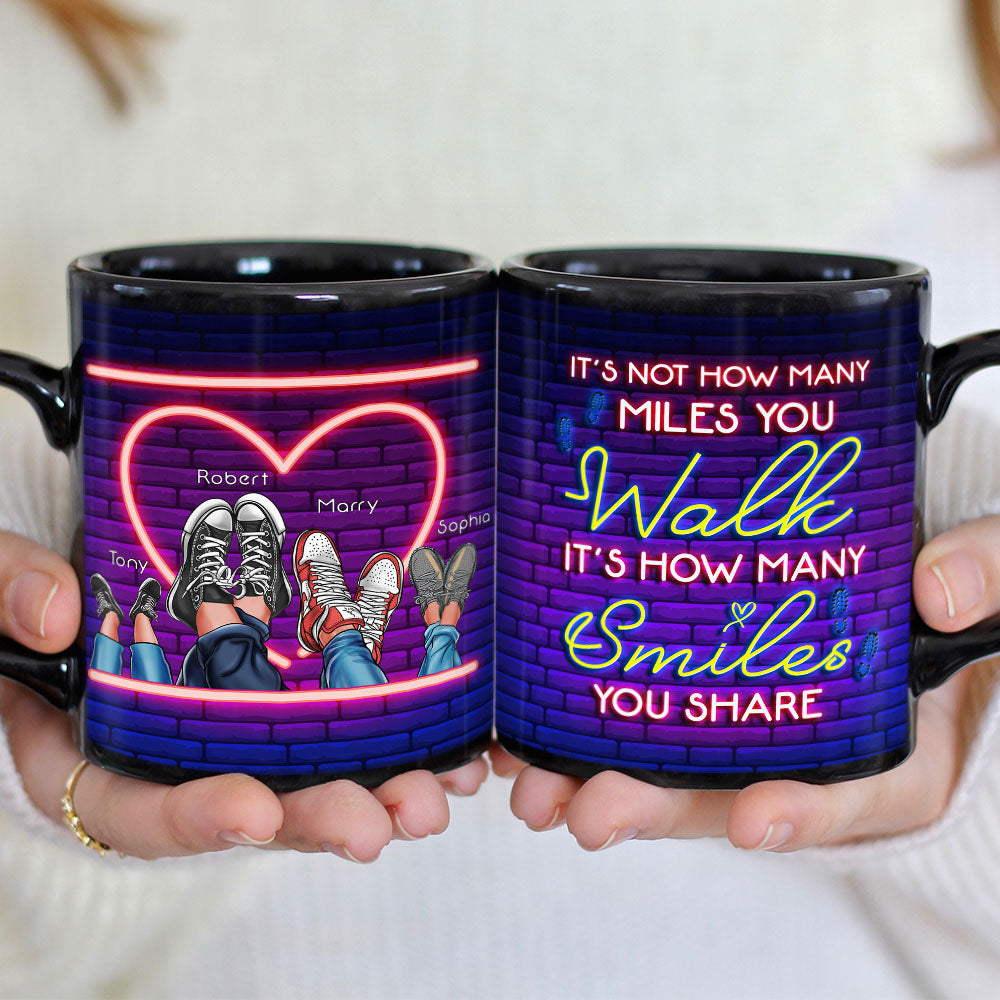 It's Not How Many Walk Personalized Black Mug, Gift For Family