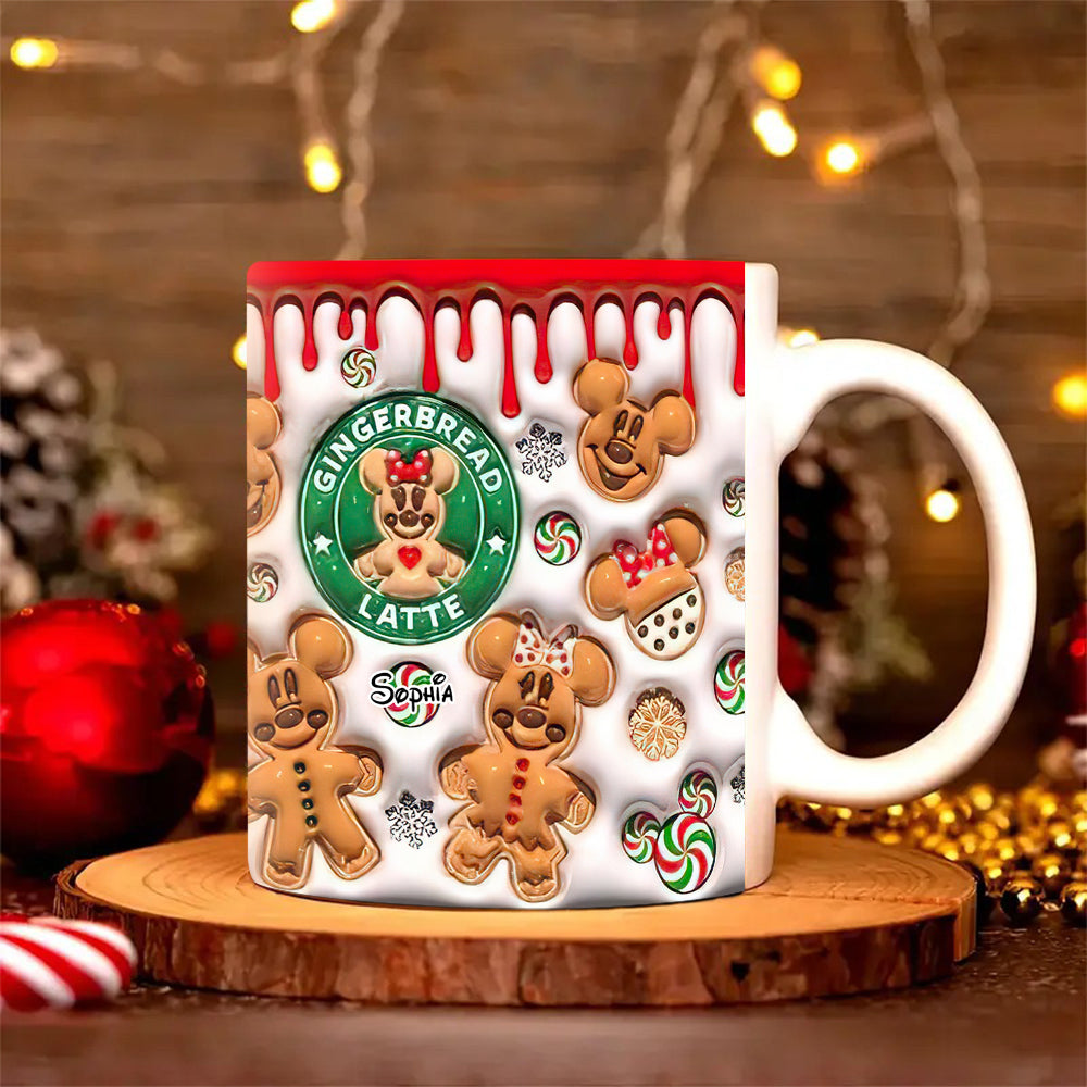 Personalized Christmas Cartoon Gingerbread Latte Coffee Mug 10ACDT0509024