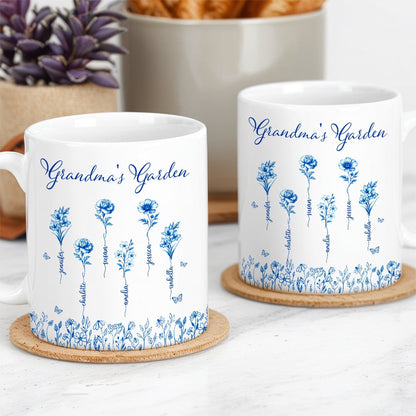 Sisterhood Mug with Names and Flowers Personalized Floral Gift for Sister or Best Friend
