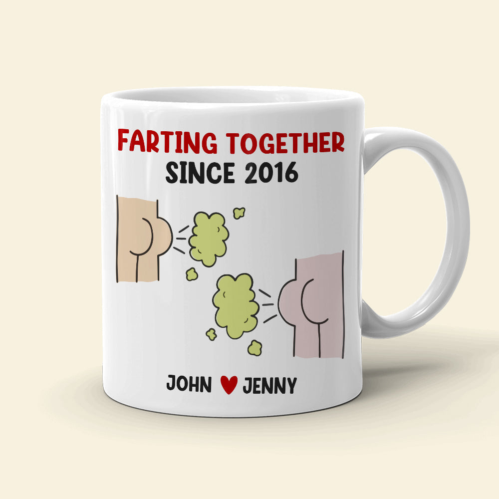 Your Farts Stink But Until They Kill Me I'll Still Love You Personalized Couple Mug, Gift For Couple