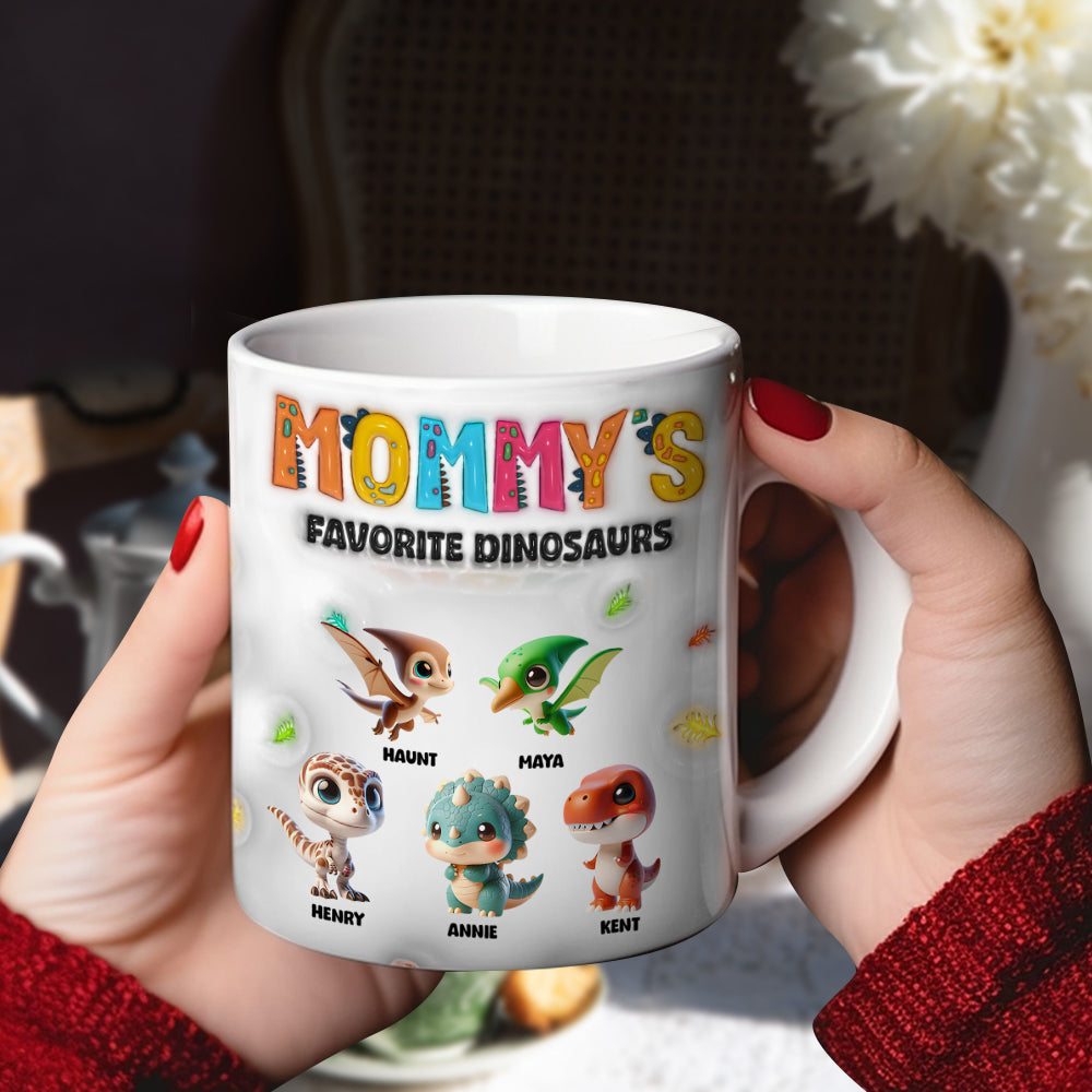 Personalized Gifts For Mom Coffee Mug Adorable Dinosaurs 02KALU060225