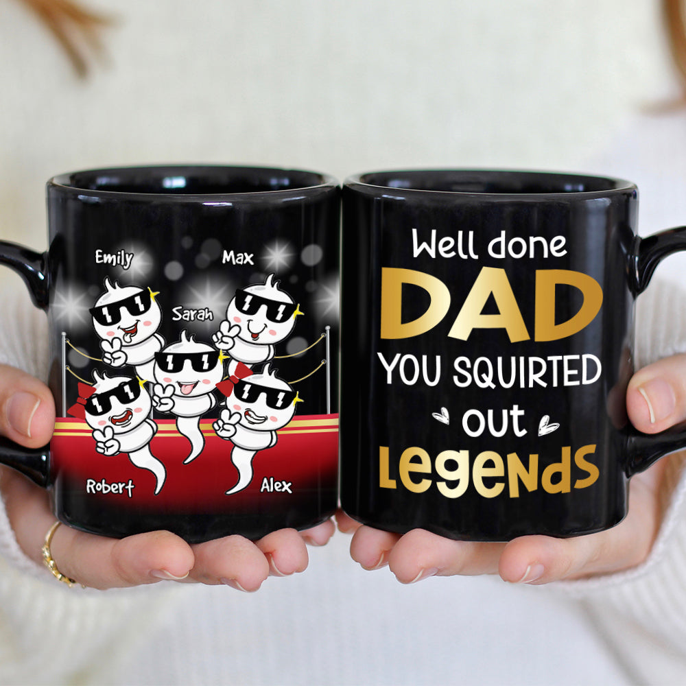 Well Done Dad, Gift For Dad, Personalized Mug, Funny Sperm Mug, Father's Day Gift
