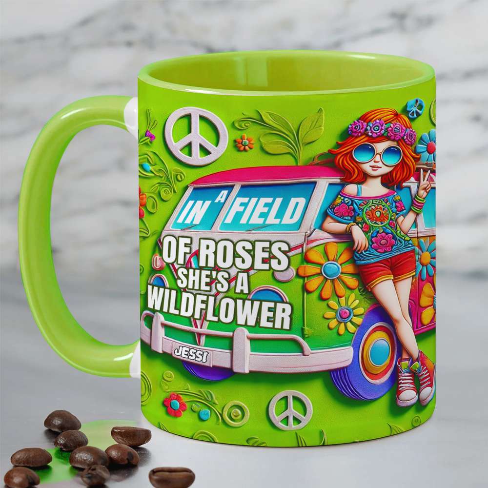 Personalized Gifts For Her Accent Mug, Hippie Style 02TGLU161224