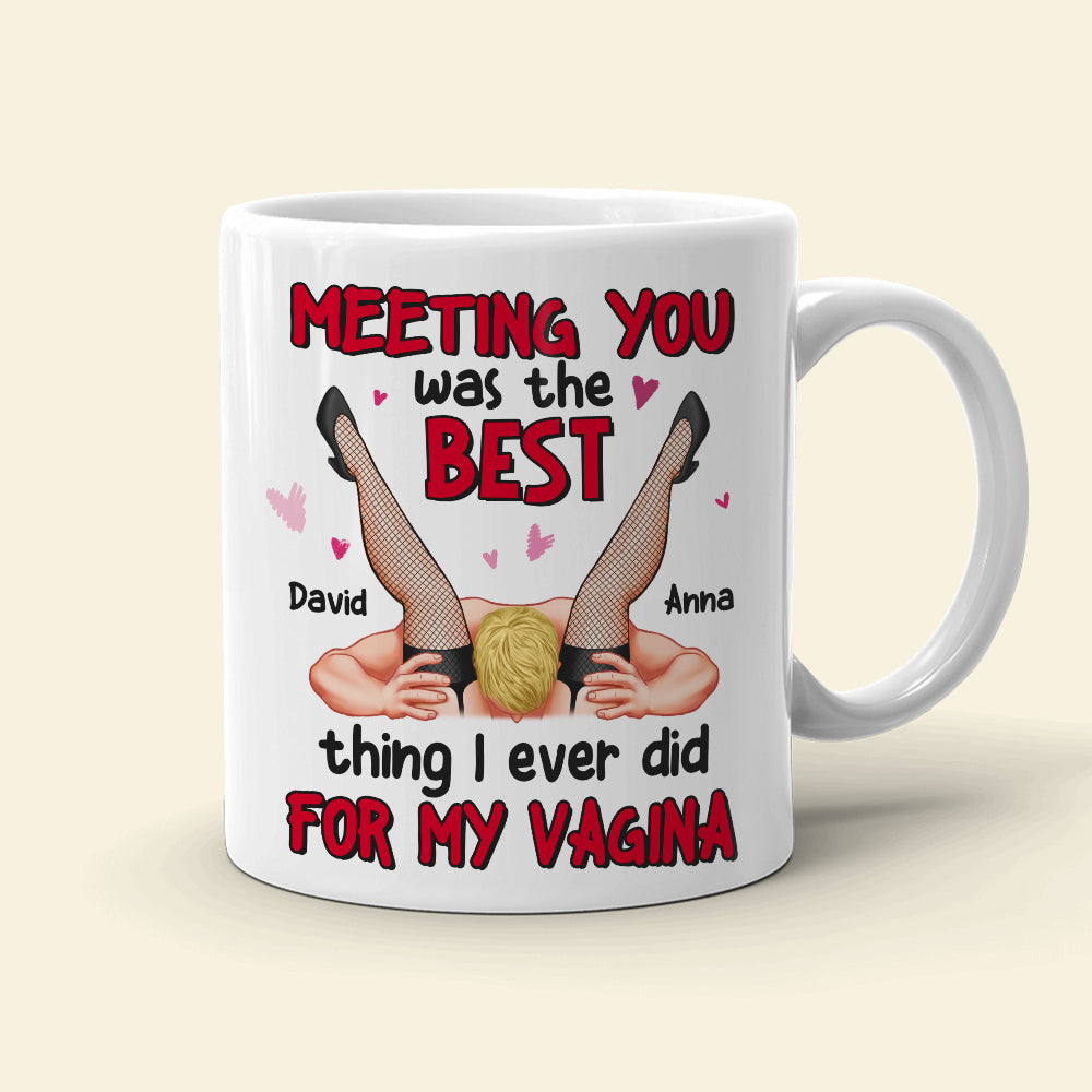 Meeting You Was The Best Thing I Ever Did Personalized Coffee Mug, Couple Gift