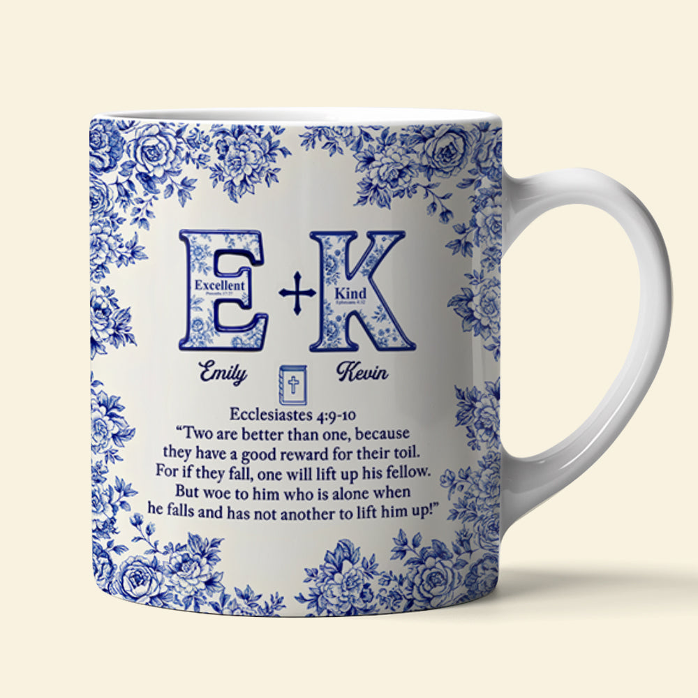 Toile de Jouy Faith & Love Mug Personalized Gifts For Couple 01HYDT061025