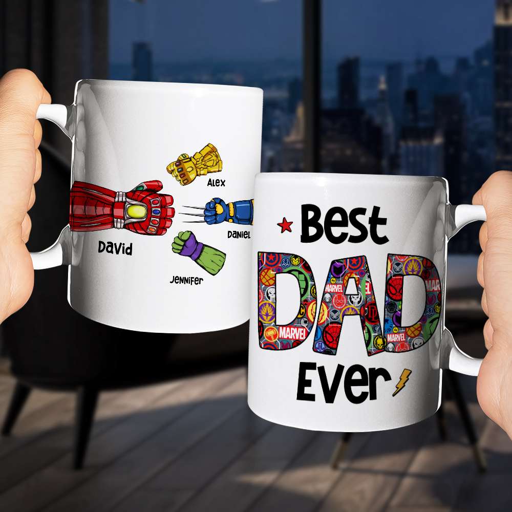 Family 07QHHN160523HA Personalized Dad And Children Coffee Mug