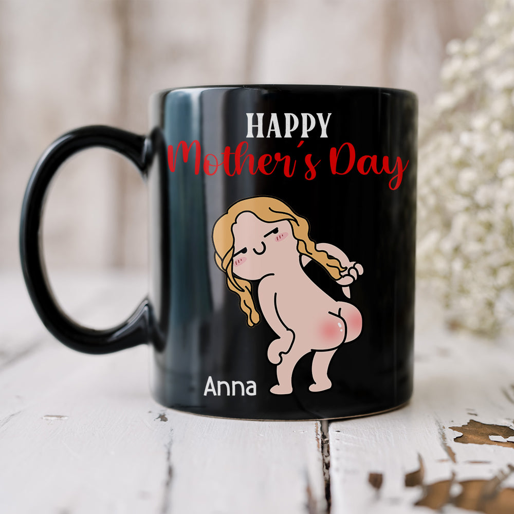Thank You For Wiping My Bum Personalized Mug, Gift For Mom, Mother's Day Gift, Funny Naked Woman