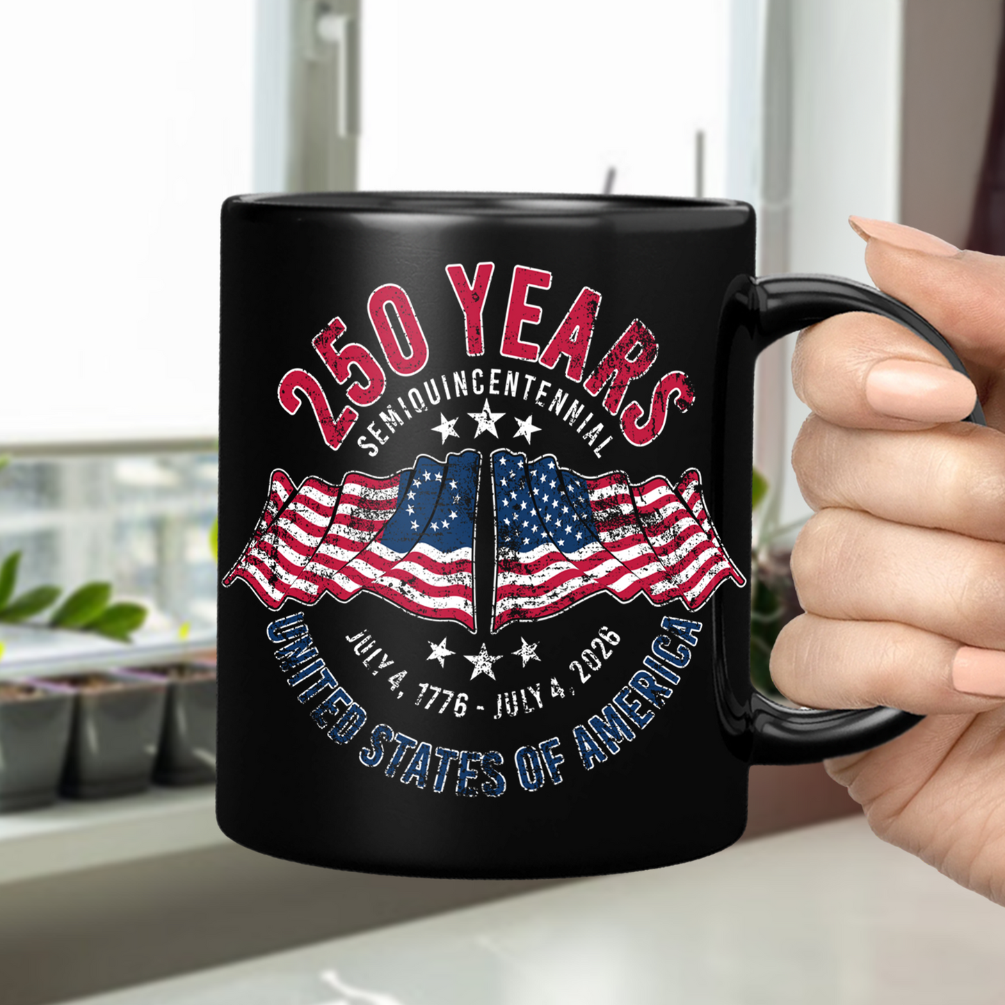 American 250 Years Semiquincentennial Patriotic Gift 2026 Black Mug LM32 895265