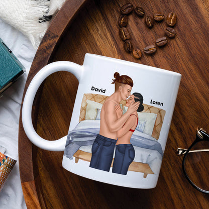 Dad All Day Daddy All Night, Personalized Couple White Mug