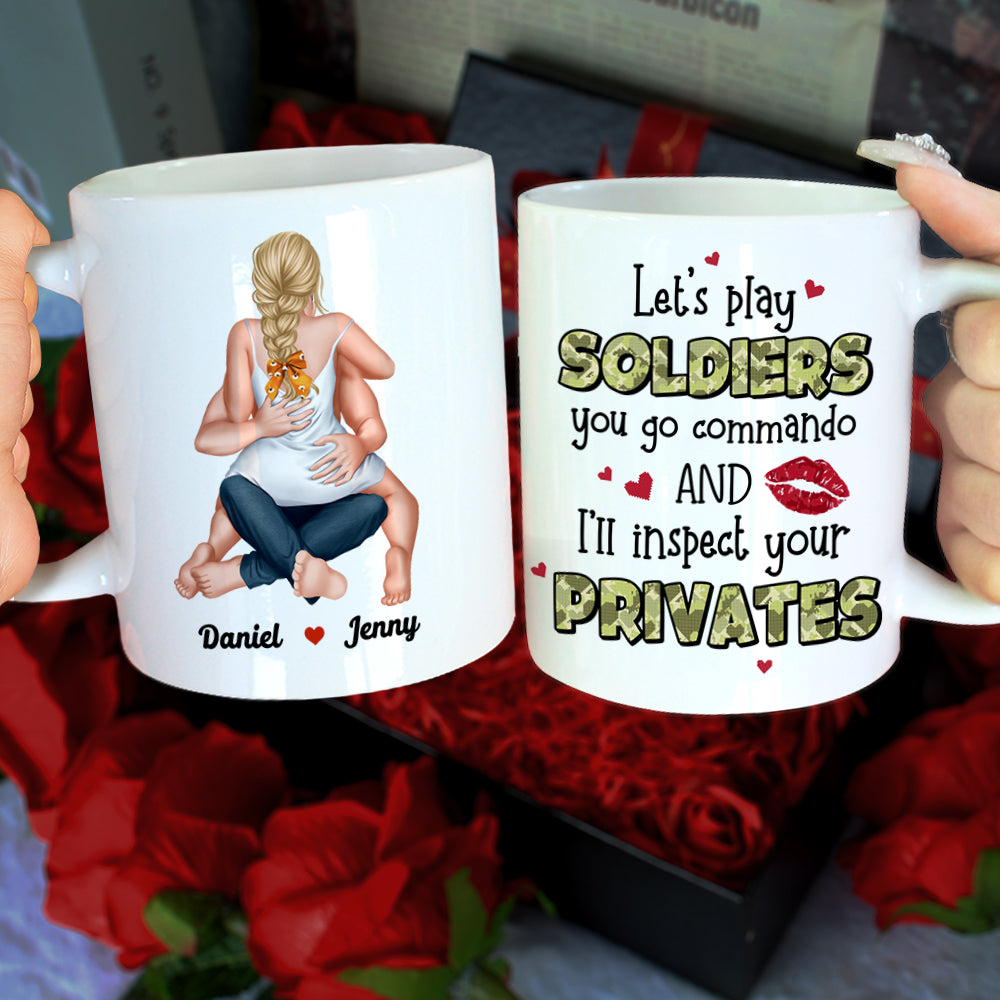 Let's Play Soldiers, Couple Gift, Personalized Mug, Funny Couple Coffee Mug 03QHHN190823HH 021123