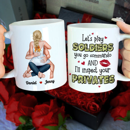 Let's Play Soldiers, Couple Gift, Personalized Mug, Funny Couple Coffee Mug 03QHHN190823HH 021123