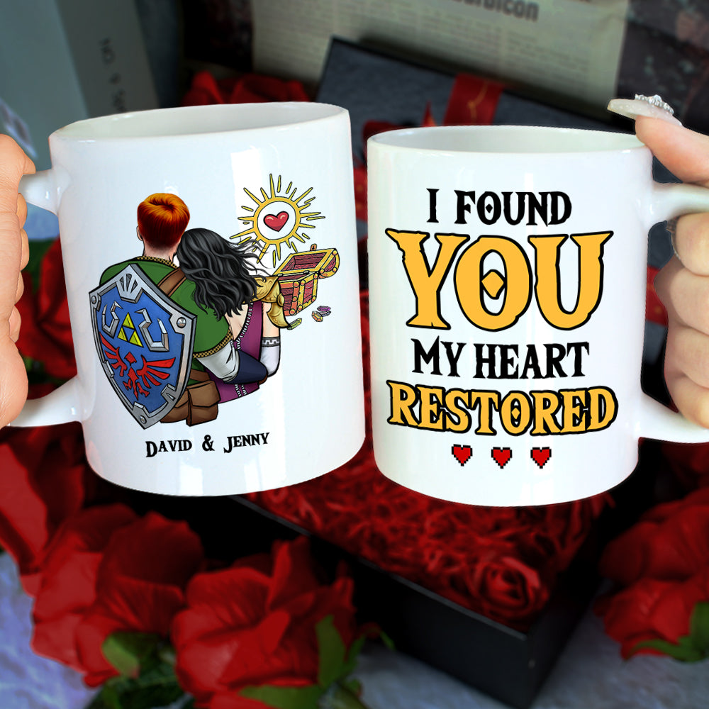 I Found You My Heart Restored, Gift For Couple, Personalized Mug, Couple Hugging Mug 02HUHN290623HH