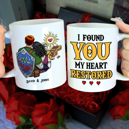 I Found You My Heart Restored, Gift For Couple, Personalized Mug, Couple Hugging Mug 02HUHN290623HH
