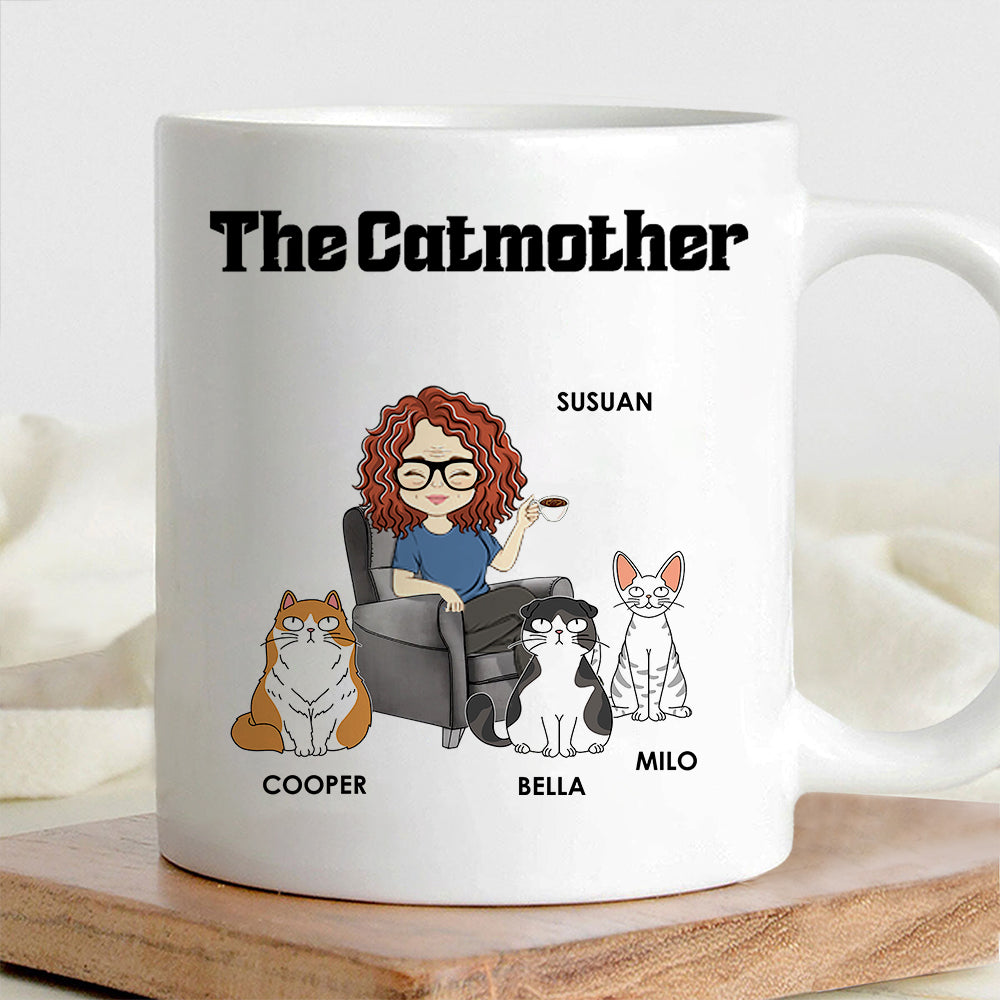 Cat Lover Personalized White Ceramic Mug for Cat Lovers, Custom Gift for Cat Lover