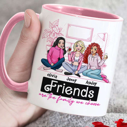 Friends Are The Family We Choose, Gift For Friends, Personalized Mug, Drinking Friends Mug 05NAHN050124HH
