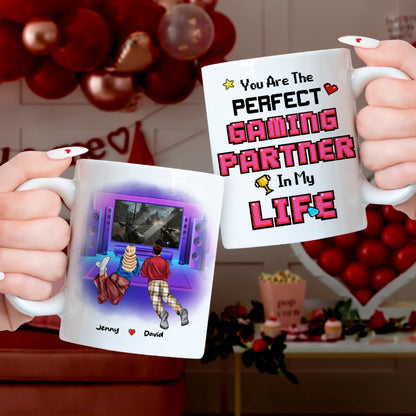 You Are The Perfect Gaming Partner In My Life, Couple Gift, Personalized Mug, Gamer Couple Mug