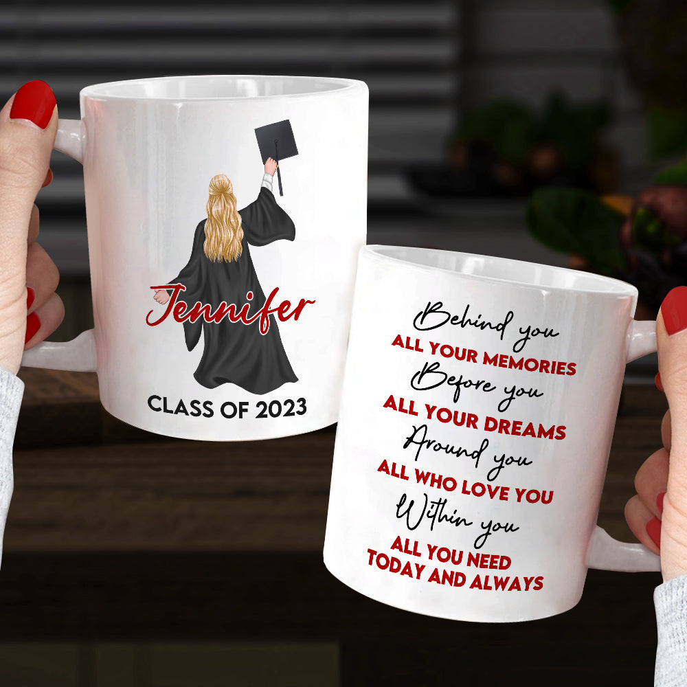 Behind You All Your Memories, Graduate White Mug