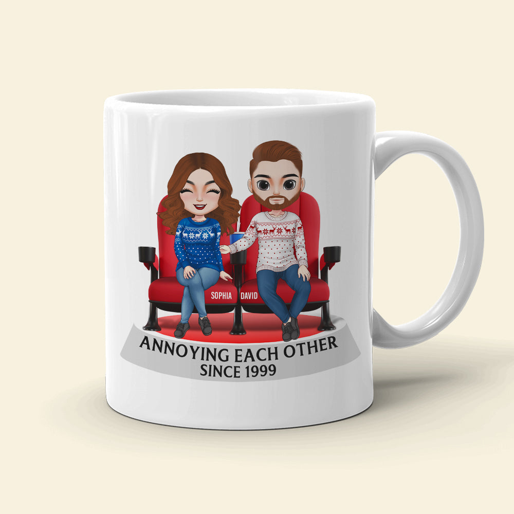 Movie Couple Annoying Each Other Since [Custom Year], Personalized Couple White Mug