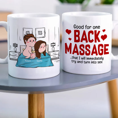 Good For One Back Massage- Gift For Couple-Personalized Wine Tumbler-Funny Couple Wine Tumbler