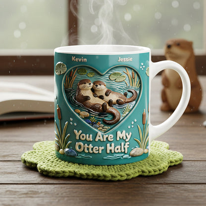 Sweet Otter Couple Coffee Mug - Personalized Gift For Couples 03NATA200126