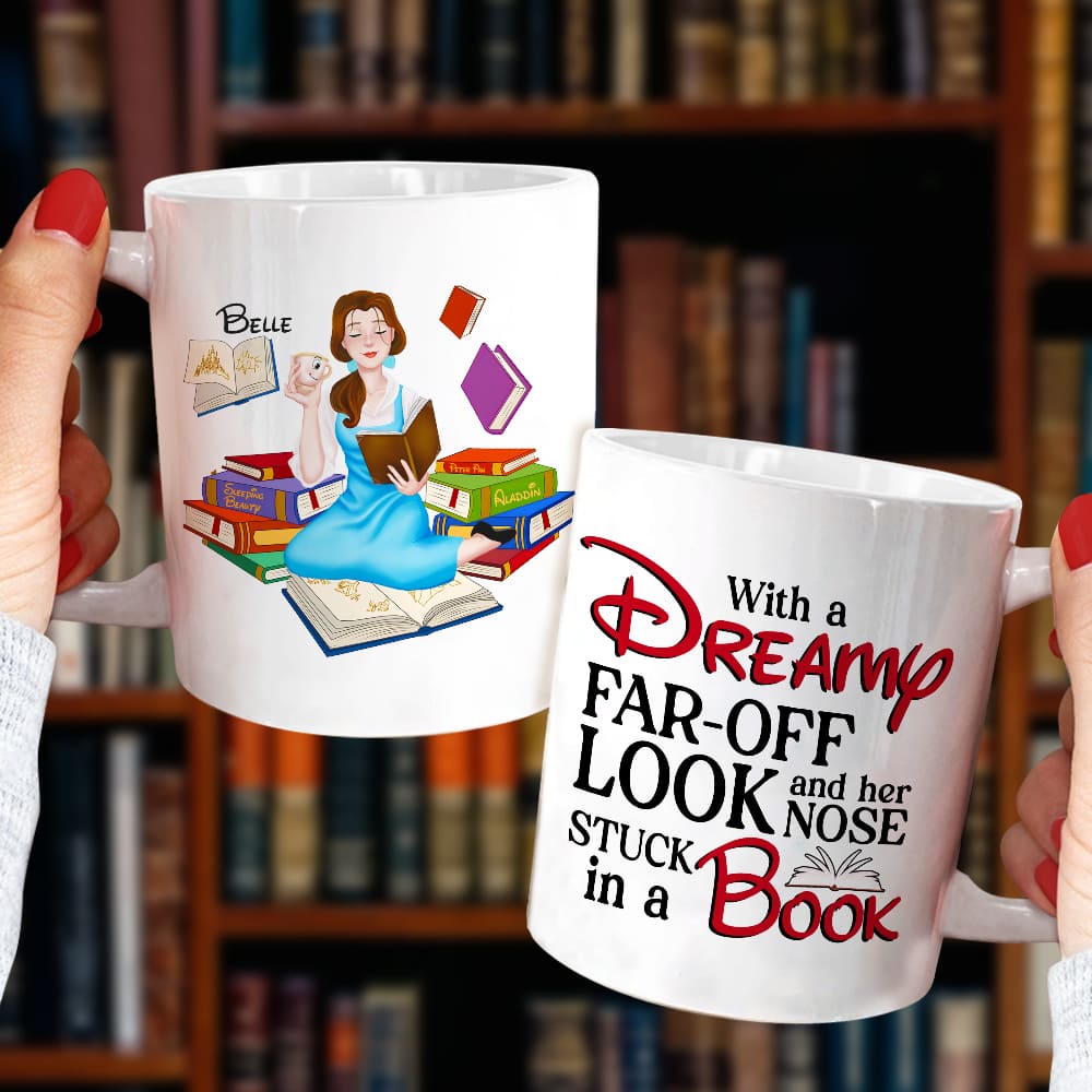 Her Nose Stuck In a Book, Personalized Coffee Mug, Gift For Book Lover, 06HUPO301123PA, 221223