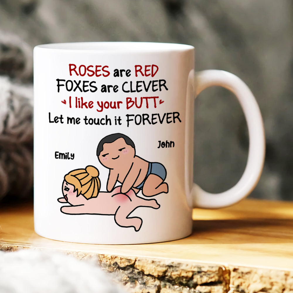 Roses Are Red, Foxes Are Clever, Gift For Couple, Personalized Mug, Funny Couple Mug, Couple Gift