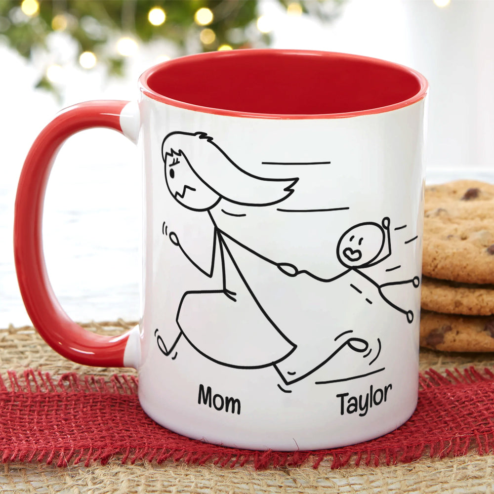 Mom You're The Best, Personalized Coffee Mug, Running With Mom Coffee Mug, Mother's Day Gift, Birthday Gift For Mom