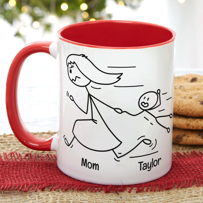 Mom You're The Best, Personalized Coffee Mug, Running With Mom Coffee Mug, Mother's Day Gift, Birthday Gift For Mom