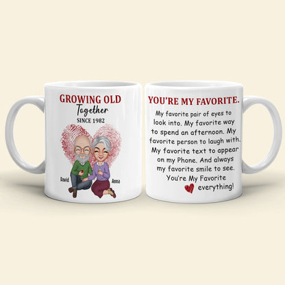 Growing Old Together Personalized Old Couple Mug, Gift For Couple