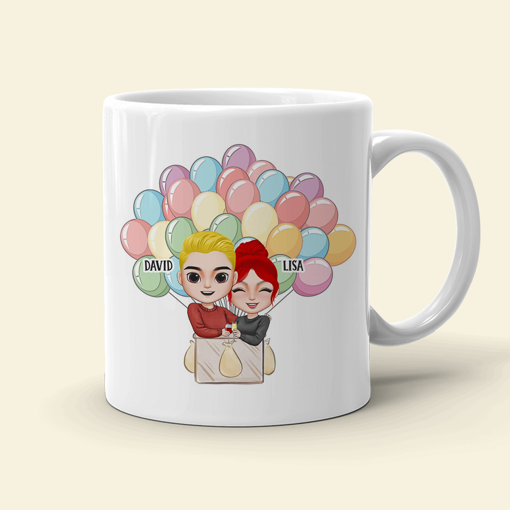 Personalized Couple Gift, Anniversary Couple Cheer White Mug, Gift For Couple