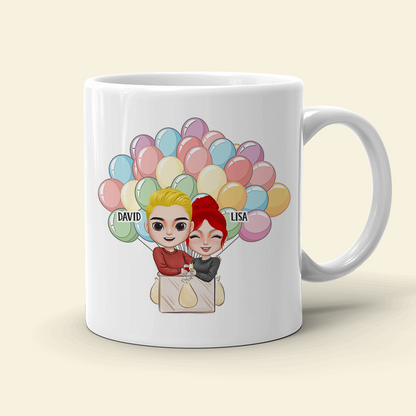 Personalized Couple Gift, Anniversary Couple Cheer White Mug, Gift For Couple