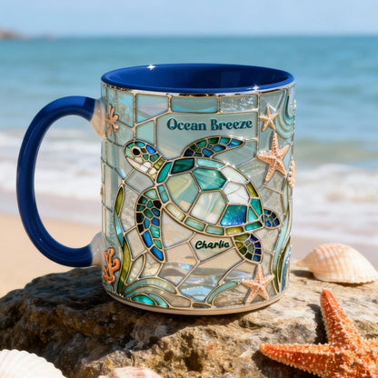 Ocean Breeze Turtle Coffee Accent Mug - Personalized Gift For Turtle Lovers 03HYLU210126
