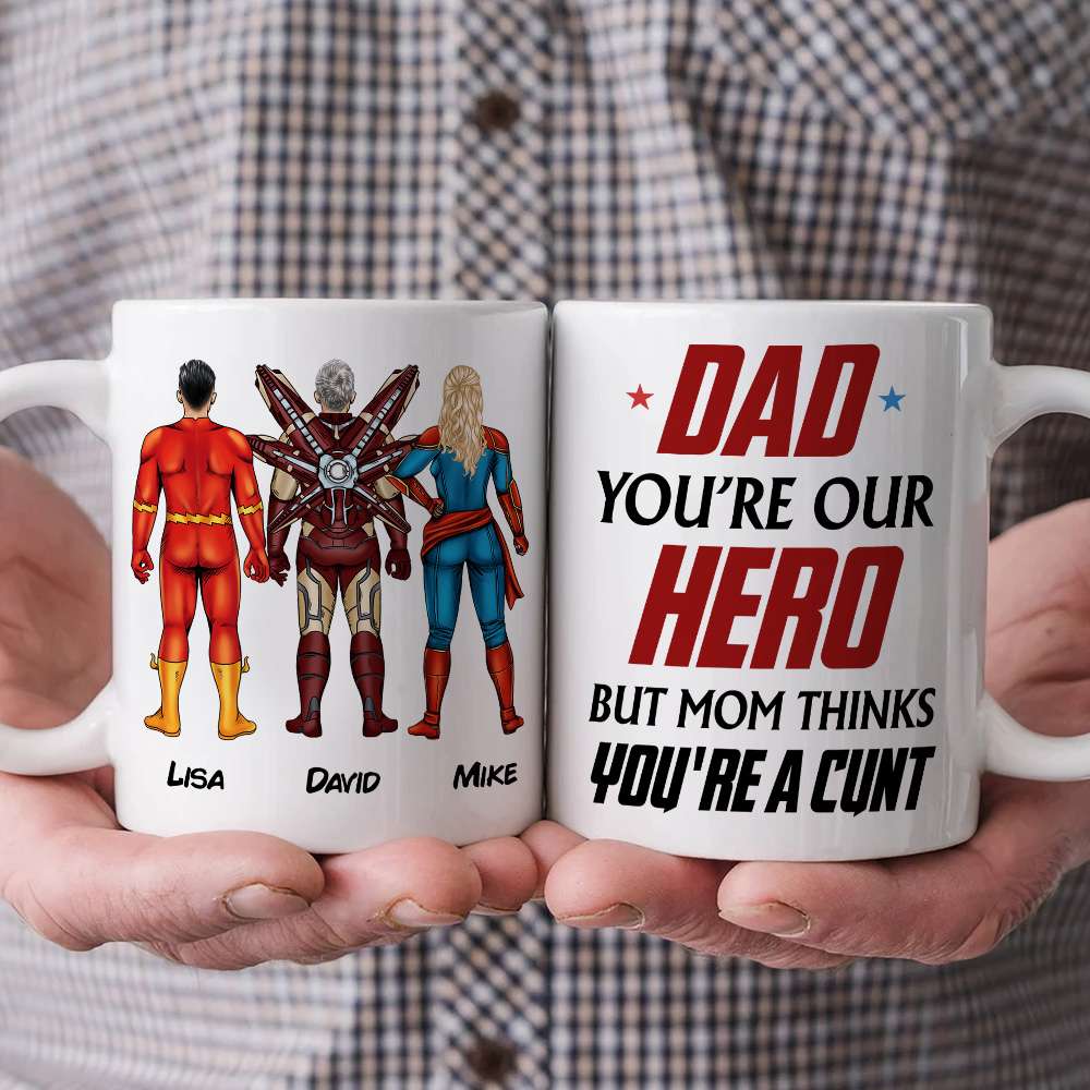 Dad You're Our Hero Personalized Mug 04DNHN240523TM