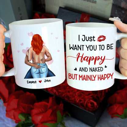 I Just Want To Be Happy, Gift For Couple, Personalized Mug, Funny Couple Mug, Couple Gift
