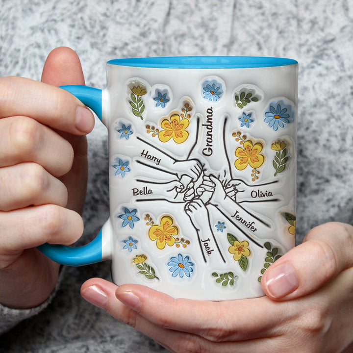Mothers Love Is Bliss, Is Peace - Personalized 3D Inflated Effect Accent Mug - Gift For Mom, Grandma, Mother's Day | NA94