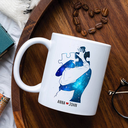 You Are My Missing Piece, Couple Puzzle Hugging White Mug