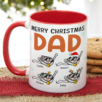 Dad The Best Things That Ever Came Out Of Your Balls, Personalized Accent Mug