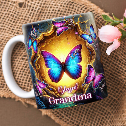 Butterfly Grandma Coffee Mug - Personalized Gift For Grandma 02OHLU280325