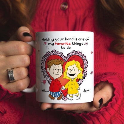 Personalized Gift For Couples Valentine White Mug Couple Holding Hand 01KALU261224DA