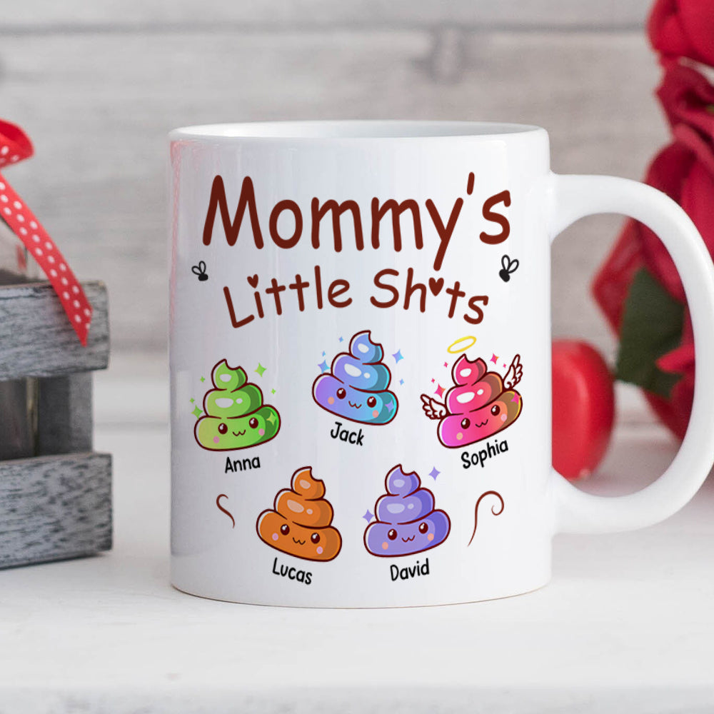 Personalized Funny Gifts For Mom/Dad Coffee Mug 05katn050225 Mommy's Little Sh*ts