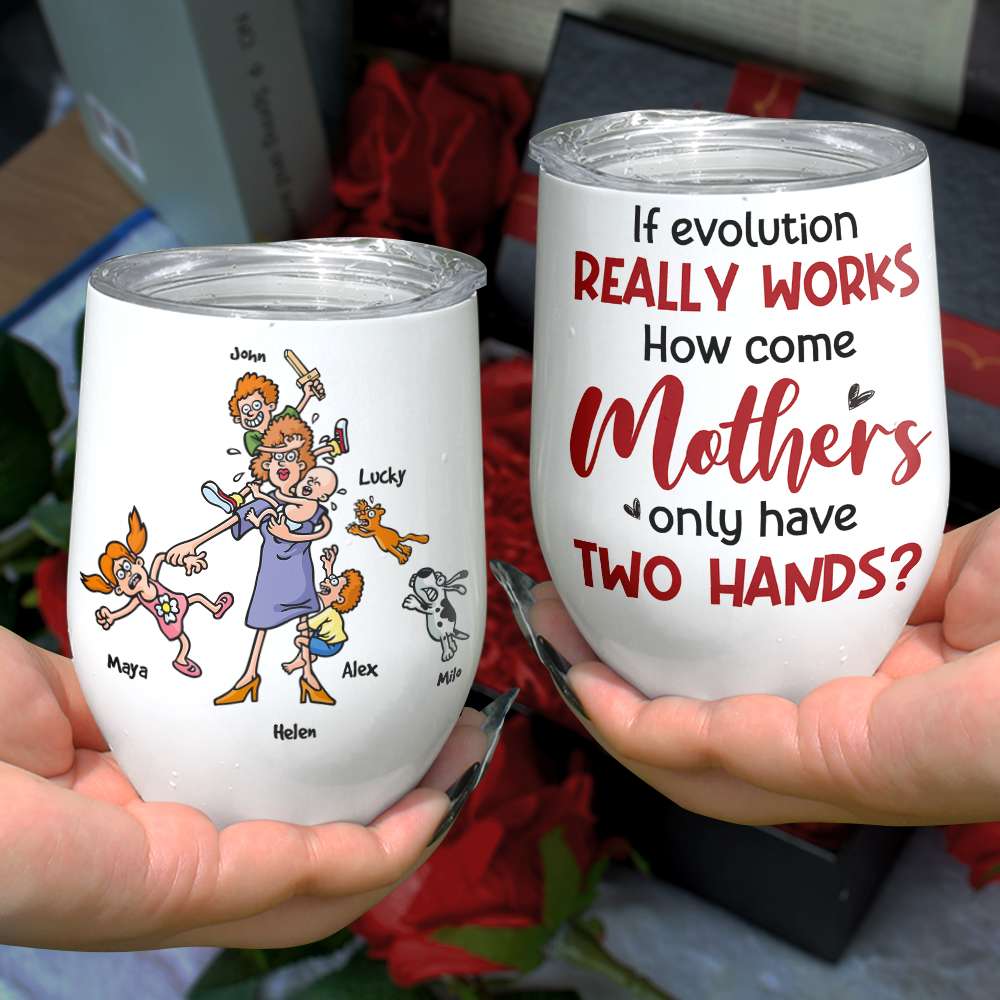 If Evolution Really Works, Gift For Mom, Personalized Mug, Mom And Kids Mug, Mother's Day Gift