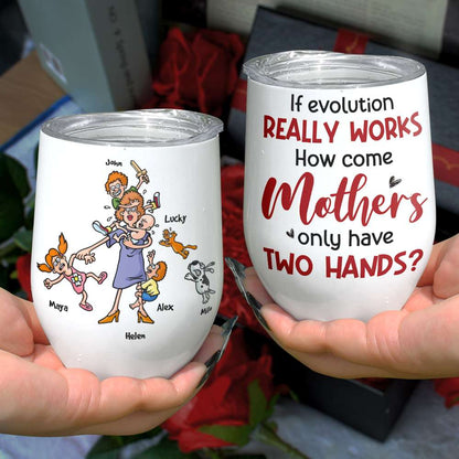 If Evolution Really Works, Gift For Mom, Personalized Mug, Mom And Kids Mug, Mother's Day Gift